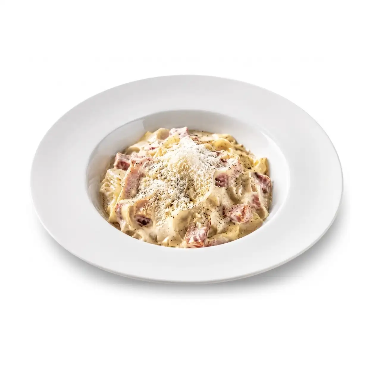 Bacon, ou și parmezan, într-un sos mătăsos care dispare primul.