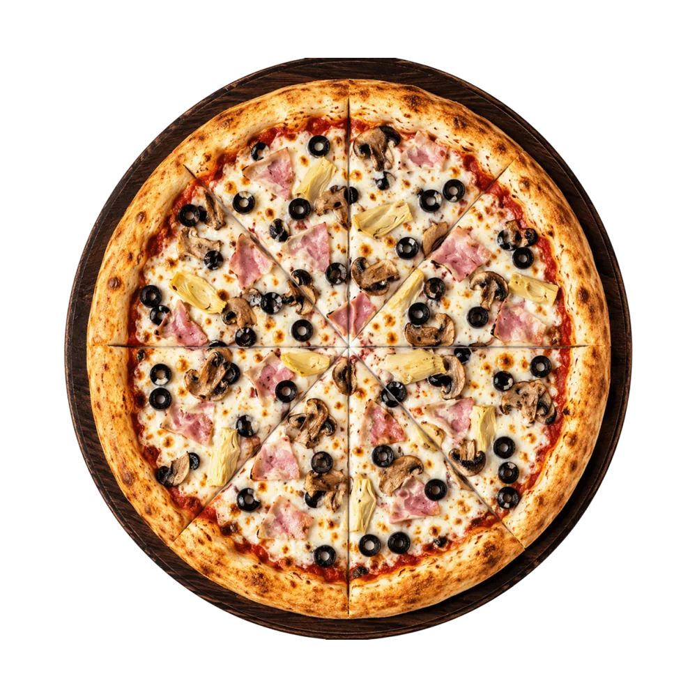 Prosciutto, anghinare, ciuperci și măsline: fiecare anotimp cu felia lui.