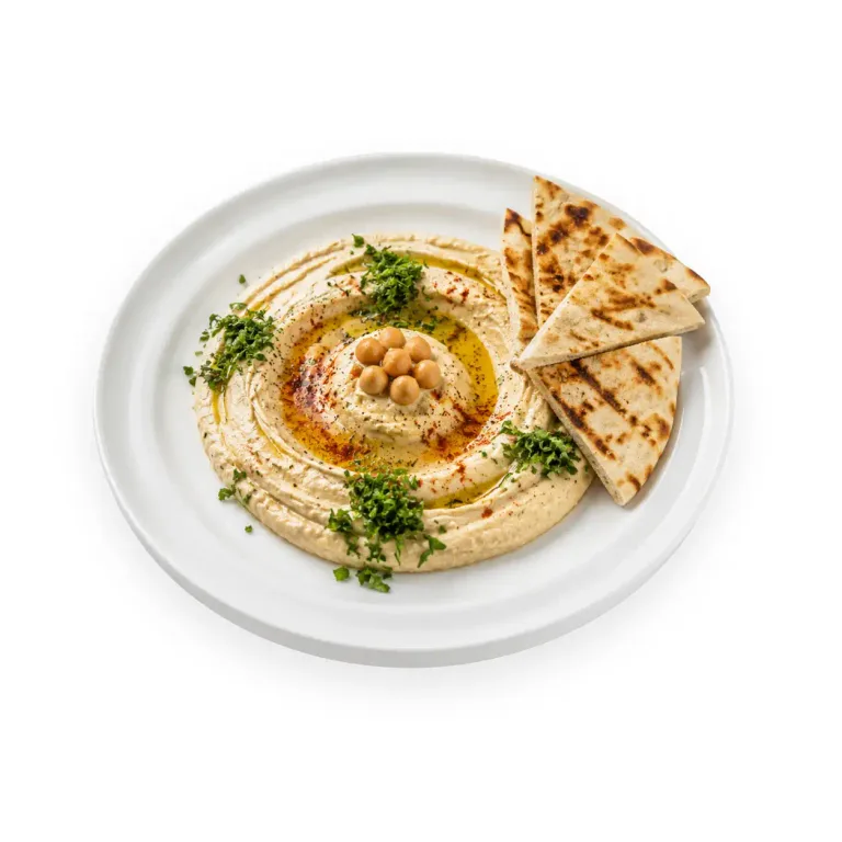 Hummus și lipie prăjită